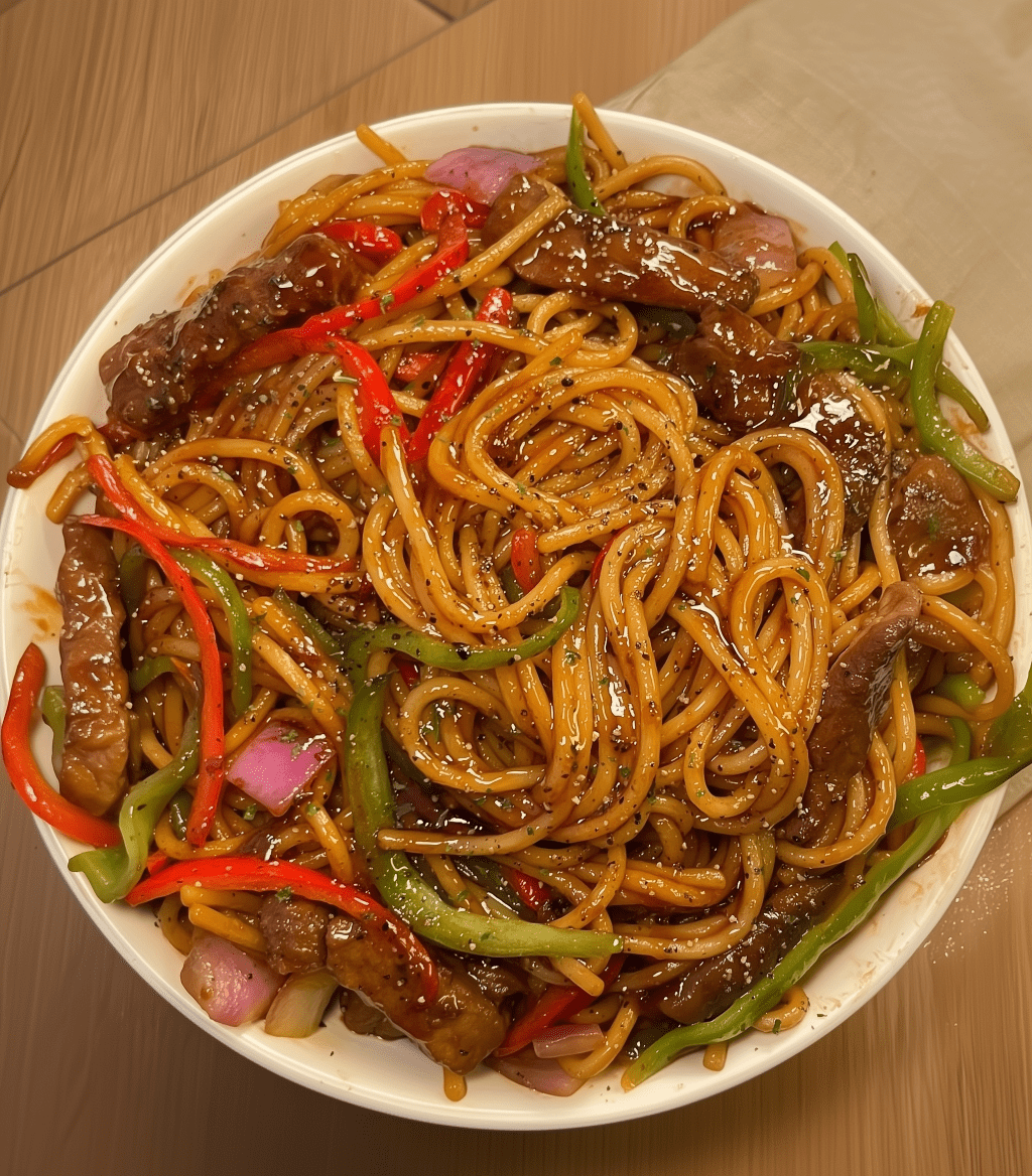 High-Protein Black Pepper Beef Noodle&nbsp;Bowl