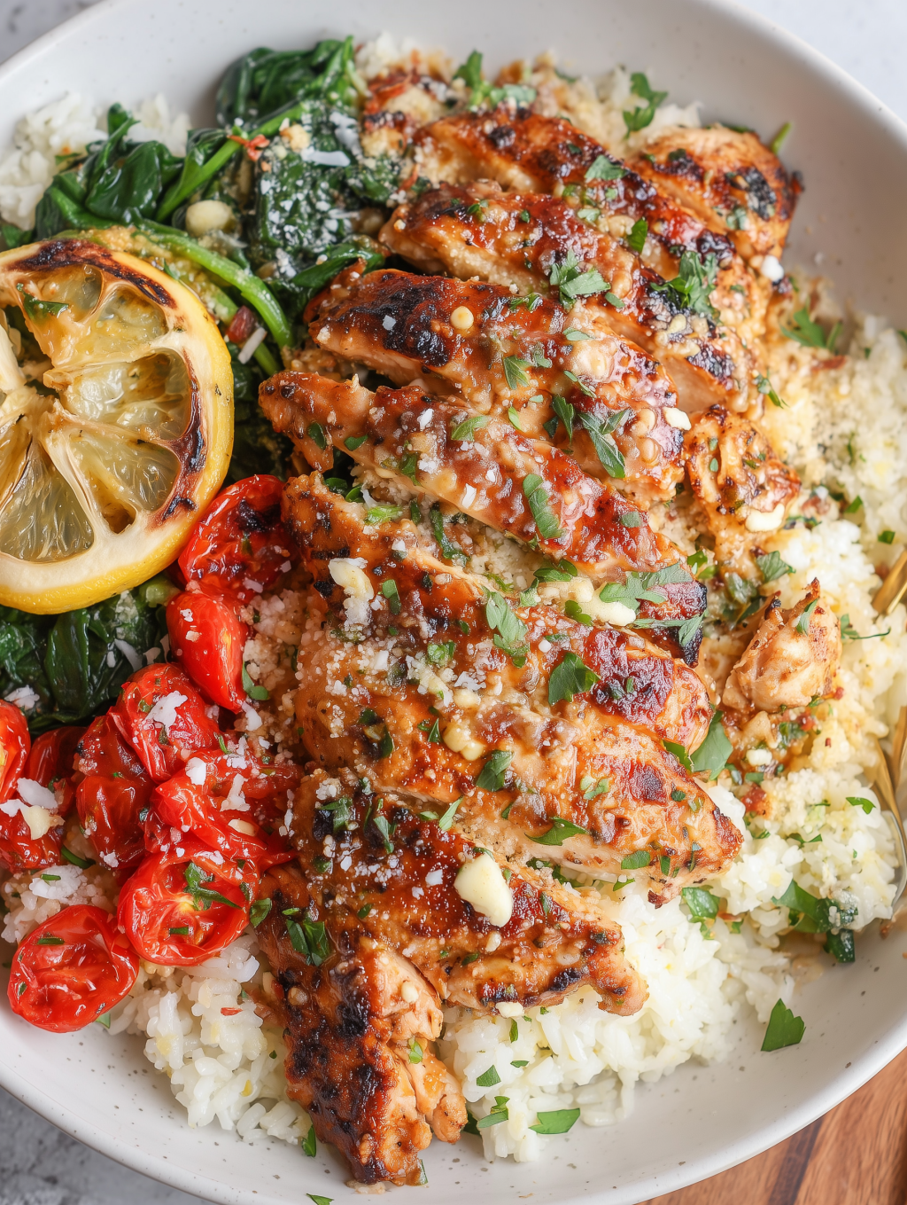 Zesty Lemon Garlic Parmesan Chicken&nbsp;Bowl