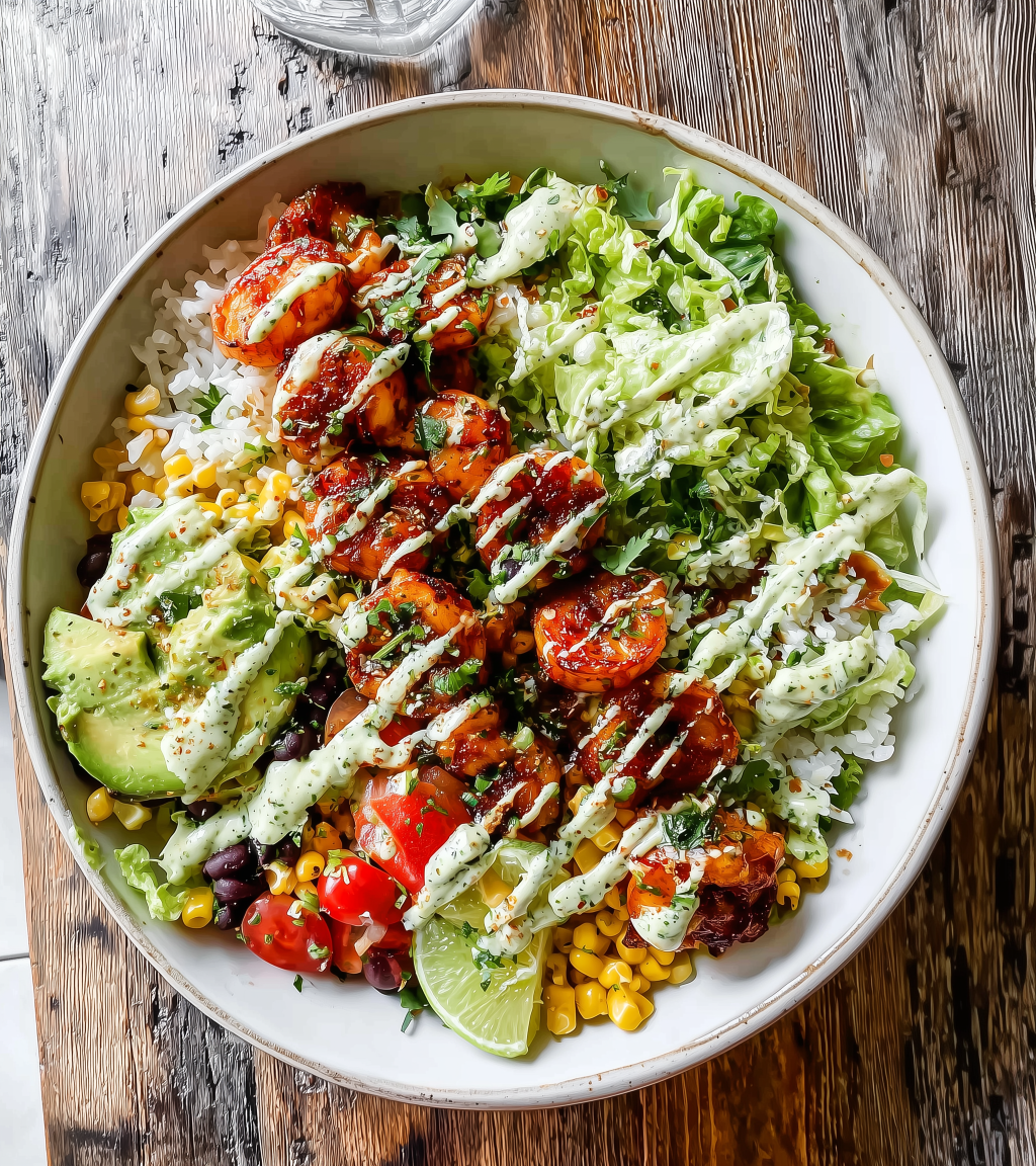 Shrimp Taco Bowl with Cilantro Lime&nbsp;Sauce