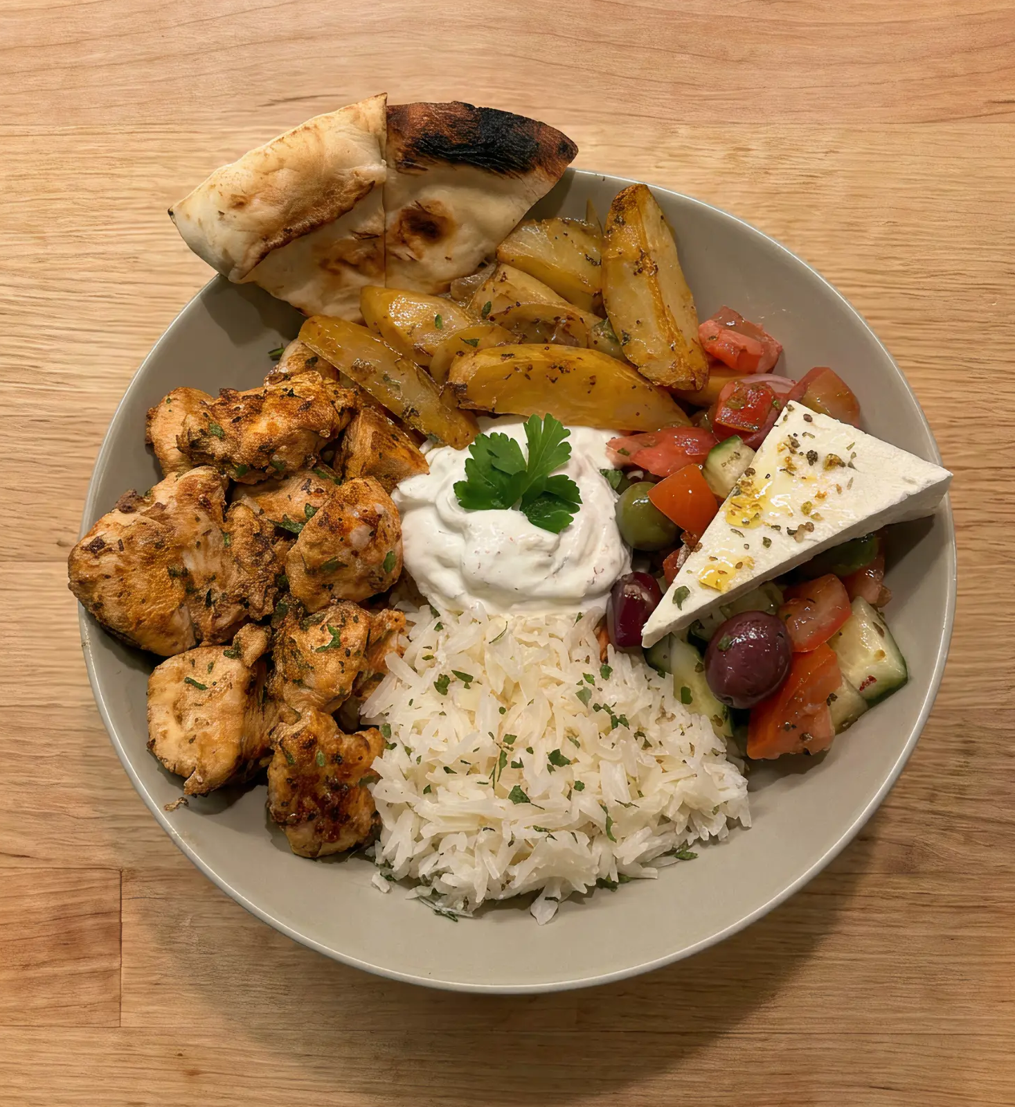 Greek Chicken & Potato Rice Bowl