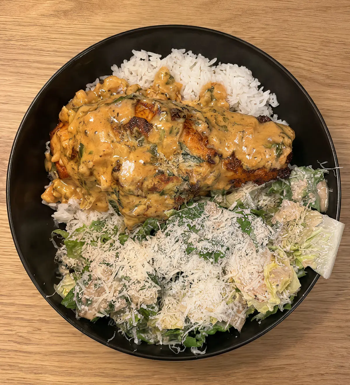 Salmon Rice Caesar Bowl