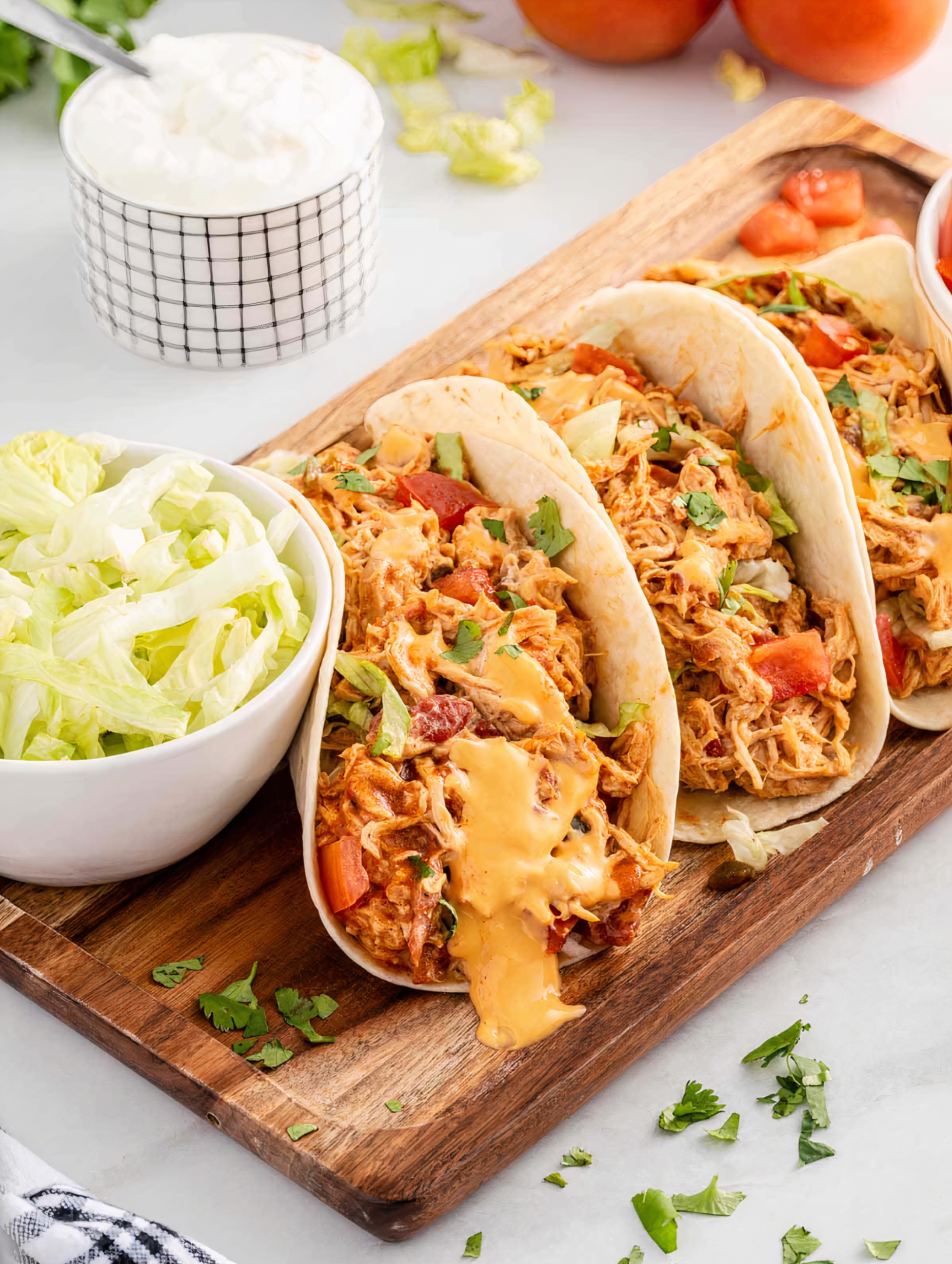 Queso Chicken Tacos